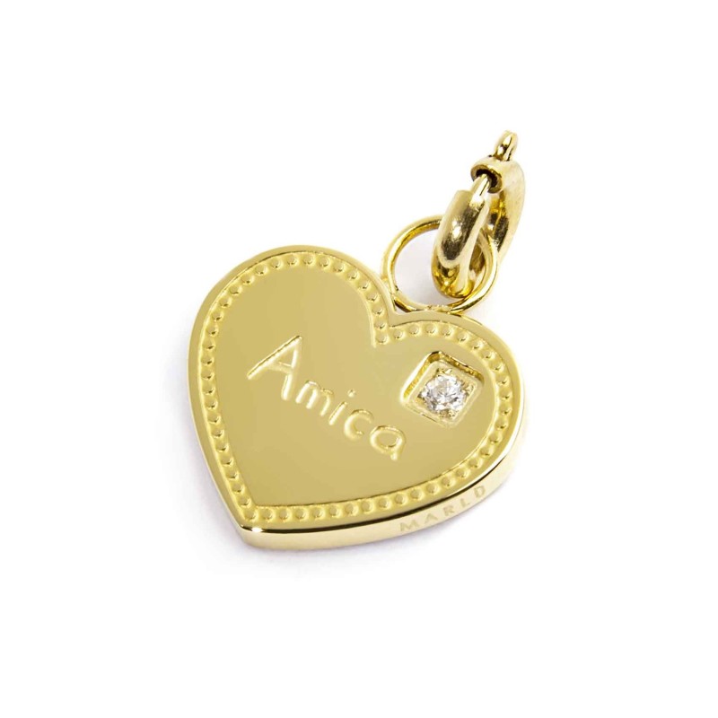 Charm cuore AMICA con zircone