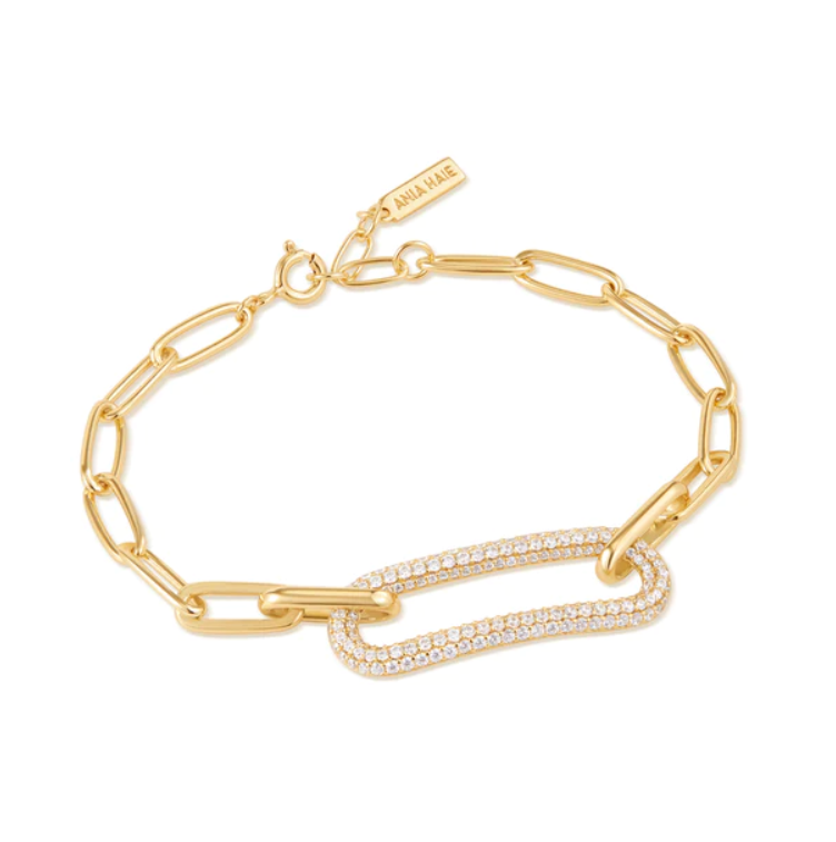 Gold Pavé Link Bracelet