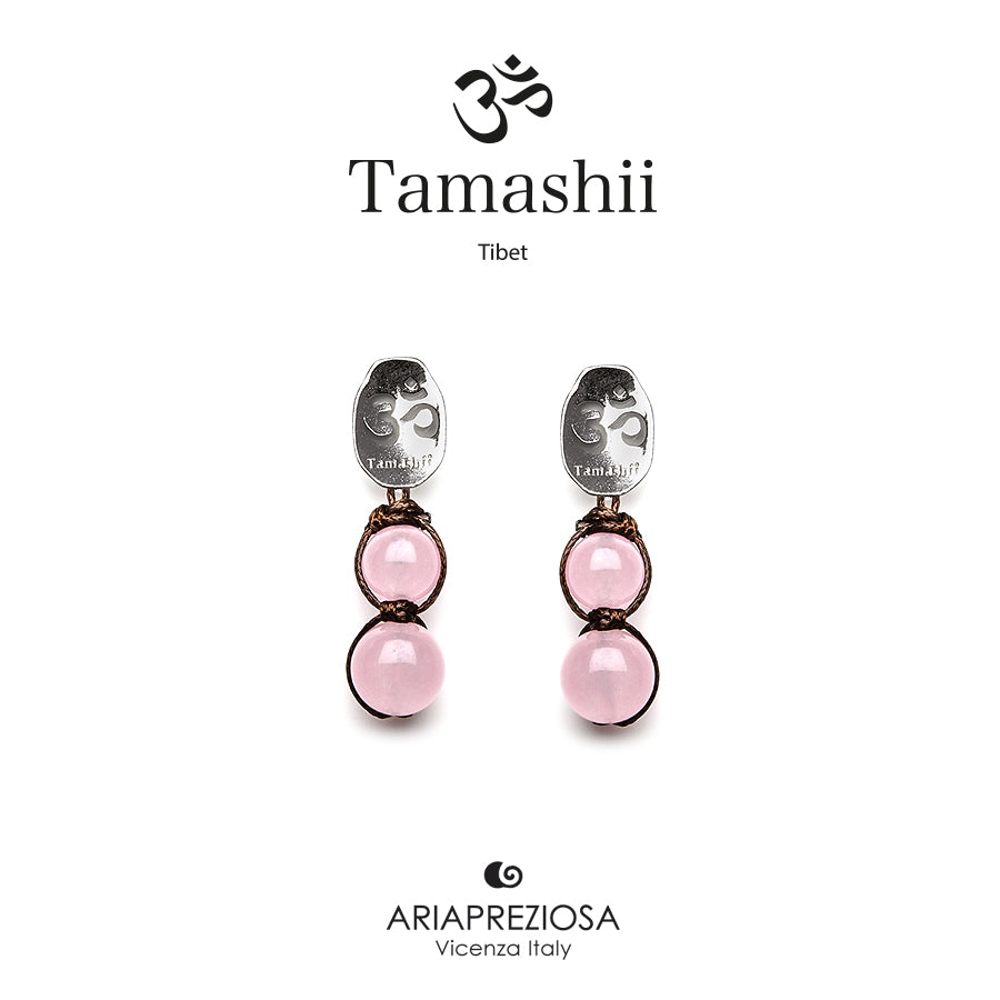 Orecchini Tamashii in Argento con Giada Rosa