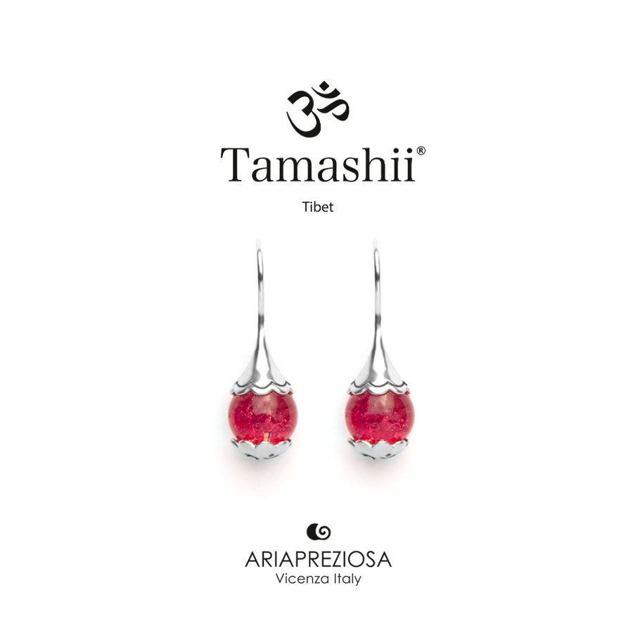 Orecchini Tamashii Ear-Drops in Argento con Agata amarena