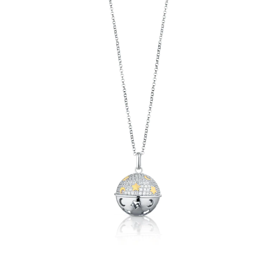 COLLANA CHIAMA ANGELI IN ARGENTO BIANCO E GIALLO E ZIRCONI