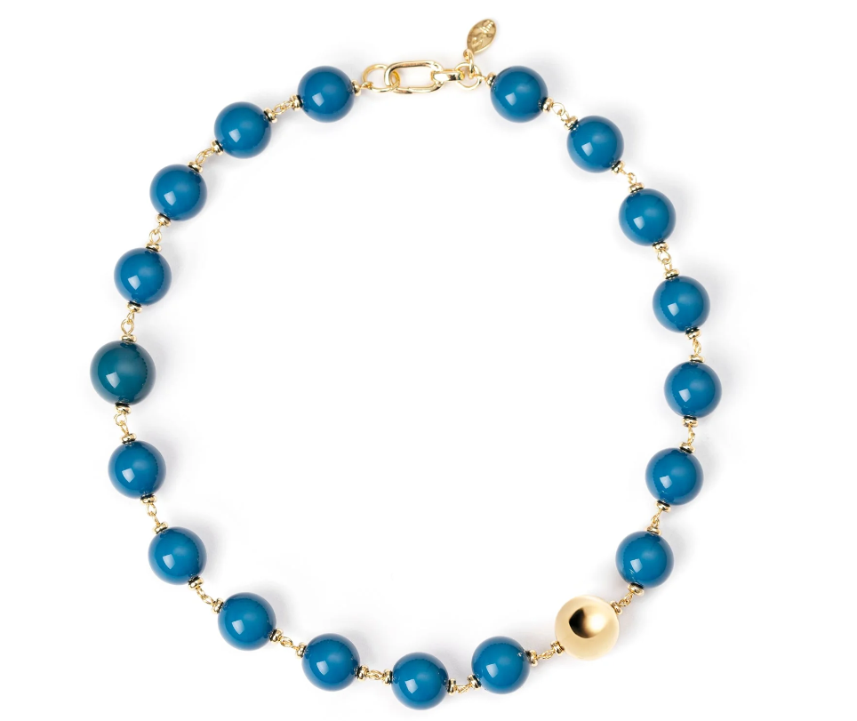 Collana corta a boule incatenate Tribeca - Blu