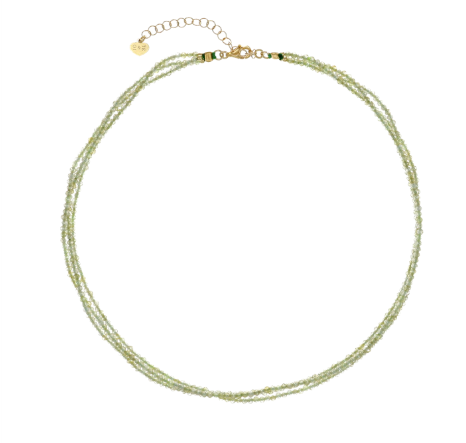 Collana multifilo cristalli verdi