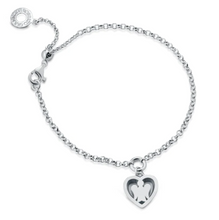 Carica l&#39;immagine nel visualizzatore di Gallery, BRACCIALE CON CUORE CHARM SMALTATO PANNA
