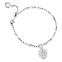 Carica l&#39;immagine nel visualizzatore di Gallery, BRACCIALE CON CUORE CHARM SMALTATO PANNA
